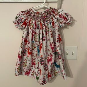 Christmas smocked dress